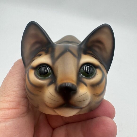 Midcentury Harvey Knox Porcelain Cat Life-Size Lifelike Signed 7-1/2" Kitten Cat - Picture 1 of 12